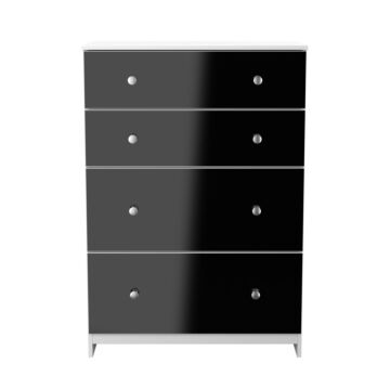 Yarmouth 4 Drawer Deep Chest In Black & White