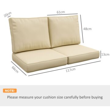 Outsunny 3-piece Back And Seat Cushion Pillows Replacement, Patio Chair Cushions Set For, Beige