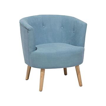 Armchair Blue Upholstered Tub Chair Retro Style Beliani