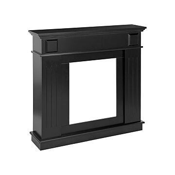 Fireplace Mantel Black Mdf 110 X 26 X 100 Cm Fireplace Surround Ornated Milled Classic Traditional Living Room Beliani