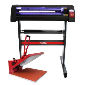 Led Vinyl Cutter With 50cm Clam Heat Press & Software