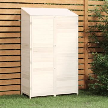 Vidaxl Garden Shed White 102x52x174.5 Cm Solid Wood Fir