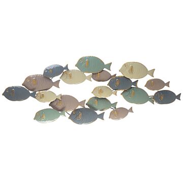 Wall Decor Fish Multicolour Metal Coastal Modern Eclectic Beliani
