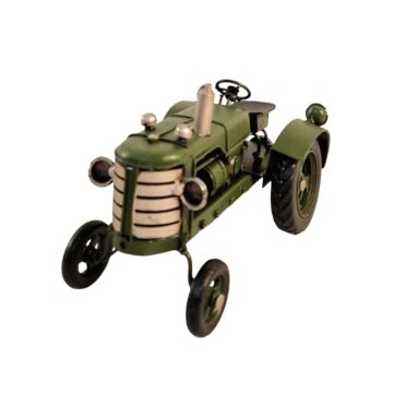 Green Metal Tractor Ornament 17cm