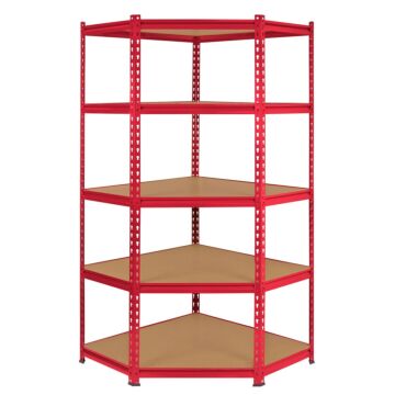 Monster Racking Z-rax Corner Storage Shelf Unit, Red, 90cm Wide