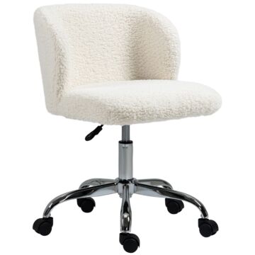 Homcom Office Chair With Adjustable Height And Wheels - White