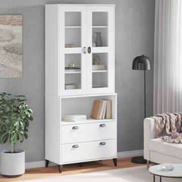 Vidaxl Highboard Viken White 80x40x200 Cm Solid Wood Pine