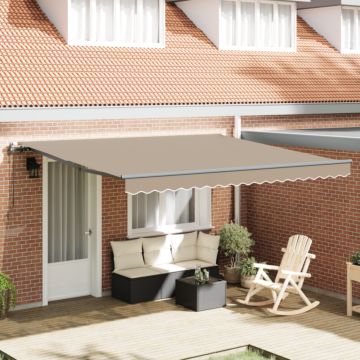Vidaxl Automatic Retractable Awning Beige 400x300 Cm