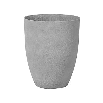 Plant Pot Grey Stone Polyresin 43 X 43 X 52 Cm Indoor Outdoor Beliani