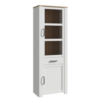 Bohol Narrow Display Cabinet In Riviera Oak/white