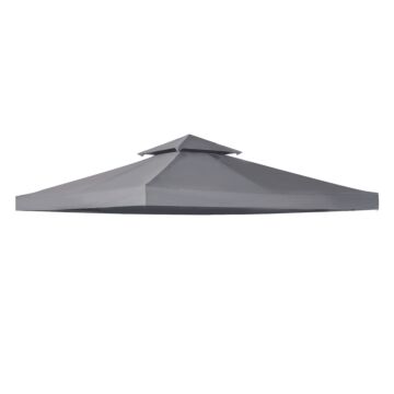 Outsunny 3 X 3(m) Gazebo Canopy Roof Top Replacement Cover Spare Part Deep Grey (top Only)