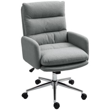 Homcom 91-99cm Sherpa Fleece Office Chair - Grey