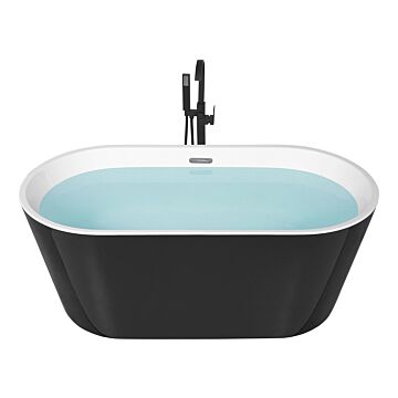 Freestanding Bath White Sanitary Acrylic Single 150 X 75 Cm Oval Modern Design Beliani