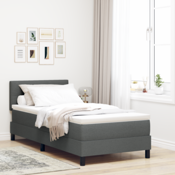 Vidaxl Bed Frame With Mattress Light Grey Fabric 100 X 200 Cm