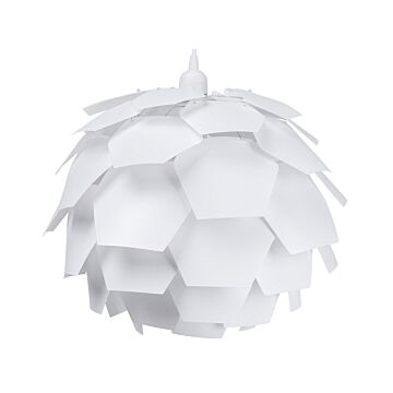 Pendant Lamp White Plastic Pine Cone Globe Shade Hanging Lamp Beliani