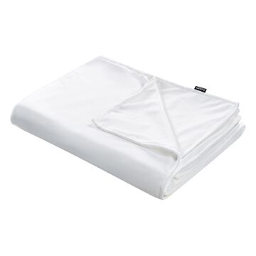 Weighted Blanket Cover White Polyester Fabric 100 X 150 Cm Solid Pattern Modern Design Bedroom Textile Beliani