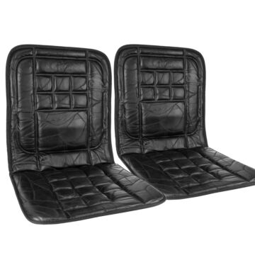 2 X Orthopaedic Leather Car Seat Covers - Black