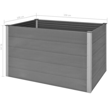 Vidaxl Garden Raised Bed Wpc 150x100x91 Cm Grey