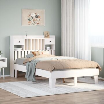 Vidaxl Bed Frame Without Mattress White 120x200 Cm Solid Wood Pine