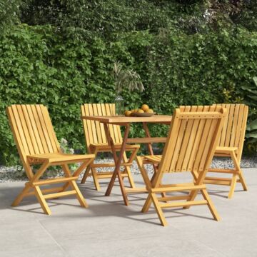 Vidaxl Folding Garden Chairs 4 Pcs 47x47x89 Cm Solid Wood Teak