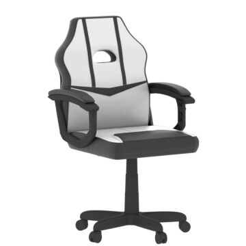 Vida Designs Comet Racing Gaming Chair, White & Black