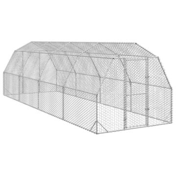 Vidaxl Chicken Run 2.5x8x2.25 M Galvanised Steel