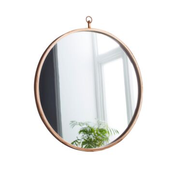 Pink Copper Round Mirror