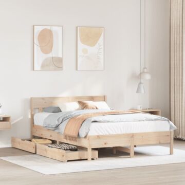 Vidaxl Bed Frame Without Mattress 160x200 Cm Solid Wood Pine