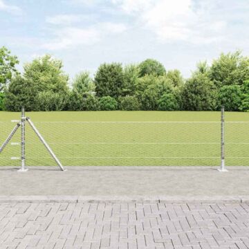 Vidaxl Hexagon Fence 0.4x100 M Galvanised Steel, Vidaxl Fence Posts With Base Plates 13 Pcs Ø32mm 50cm Galvanised Steel
