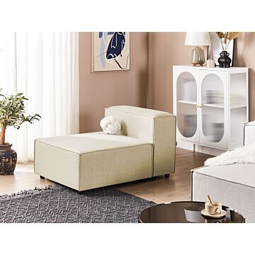 1-seat Section Beige Linen Upholstered Chair Module Piece Living Room Modern Beliani