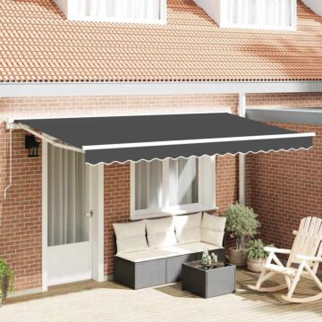 Vidaxl Retractable Awning Anthracite 400x200 Cm Fabric And Polyester