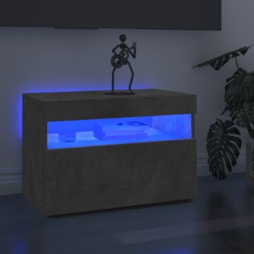 Vidaxl Tv Cabinet With Led Lights Concrete Grey 60x35x40 Cm