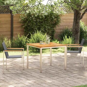 Vidaxl 3 Piece Garden Dining Set Solid Wood Teak