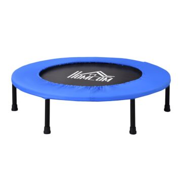 Homcom Trampoline Aerobic Rebounder Indoor Outdoor Fitness Round Jumper 91cm, Compact, W/ Sponge Edge, Blue