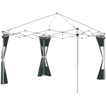 Outsunny Gazebo Side Panels, 2 Pack Sides Replacement, For 3x3(m) Or 3x6m Pop Up Gazebo, With Doors And Windows, Green