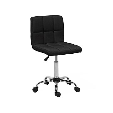 Desk Chair Black Swivel Adjustable Height Metal Leg Beliani