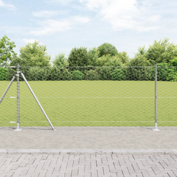 Vidaxl Hexagon Fence 0.8x100 M Galvanised Steel, Vidaxl Fence Posts With Base Plates 13 Pcs Ø32mm 90cm Galvanised Steel