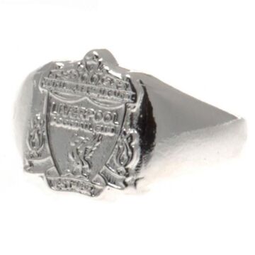 Liverpool Fc Silver Plated Crest Ring Medium