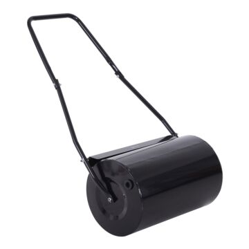 Durhand 38l Heavy Duty Water Or Sand Filled Garden Steel Lawn Roller Drum Φ50cm Black