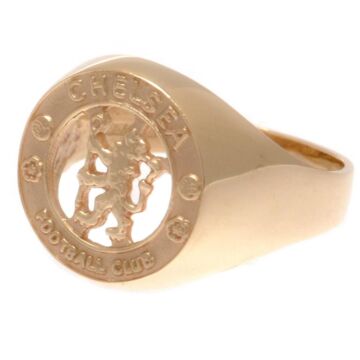 Chelsea Fc 9ct Gold Crest Ring Large