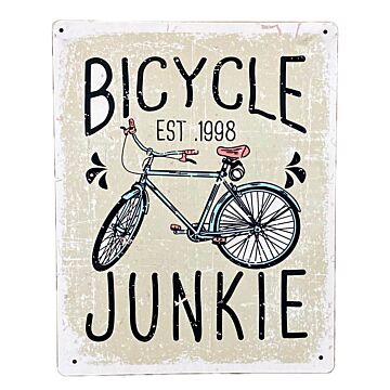 Metal Sign Plaque - Bicycle Junkie Bike