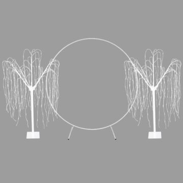 Wedding Moongate - White & 2 X Weeping Willow Tree 180cm Warm White