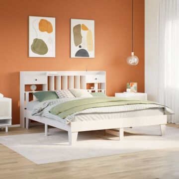 Vidaxl Bed Frame Without Mattress White 200x200 Cm Solid Wood Pine