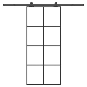 Vidaxl Sliding Door With Hardware Set 90x205 Cm Esg Glass&aluminium