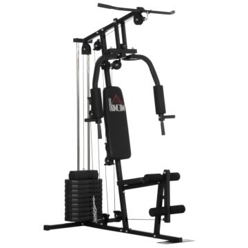 Homcom Multifunction Home Gym Machine, With 45kg Weight Stacks, For Strength Training