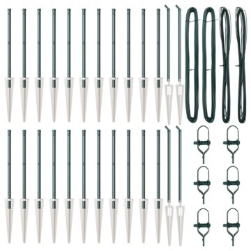 Vidaxl Fence Posts With Spike 26 Pcs Ø32 Mm 120 Cm Galvanised Steel