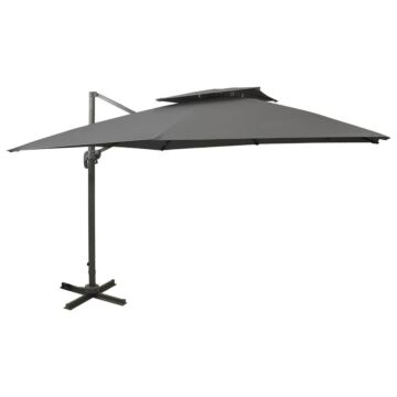 Vidaxl Cantilever Umbrella With Double Top 300x300 Cm Anthracite