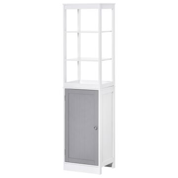Kleankin Slimline Bathroom Storage Cabinet, Free Standing Tallboy Unit For Bathroom, Living Room, Kitchen,multi-purpose Storage Unit