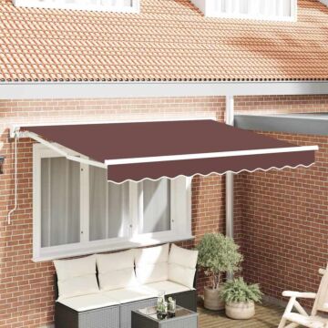 Vidaxl Retractable Awning Manual Brown 350x200 Cm