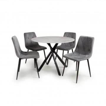 Avesta Grey & 4 Vernon Grey Dining Set